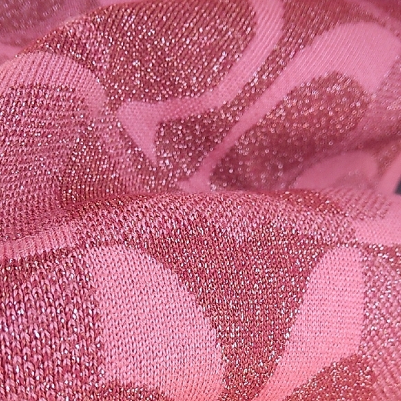 Coach Pink Textured Scarf - Picture 5 of 5